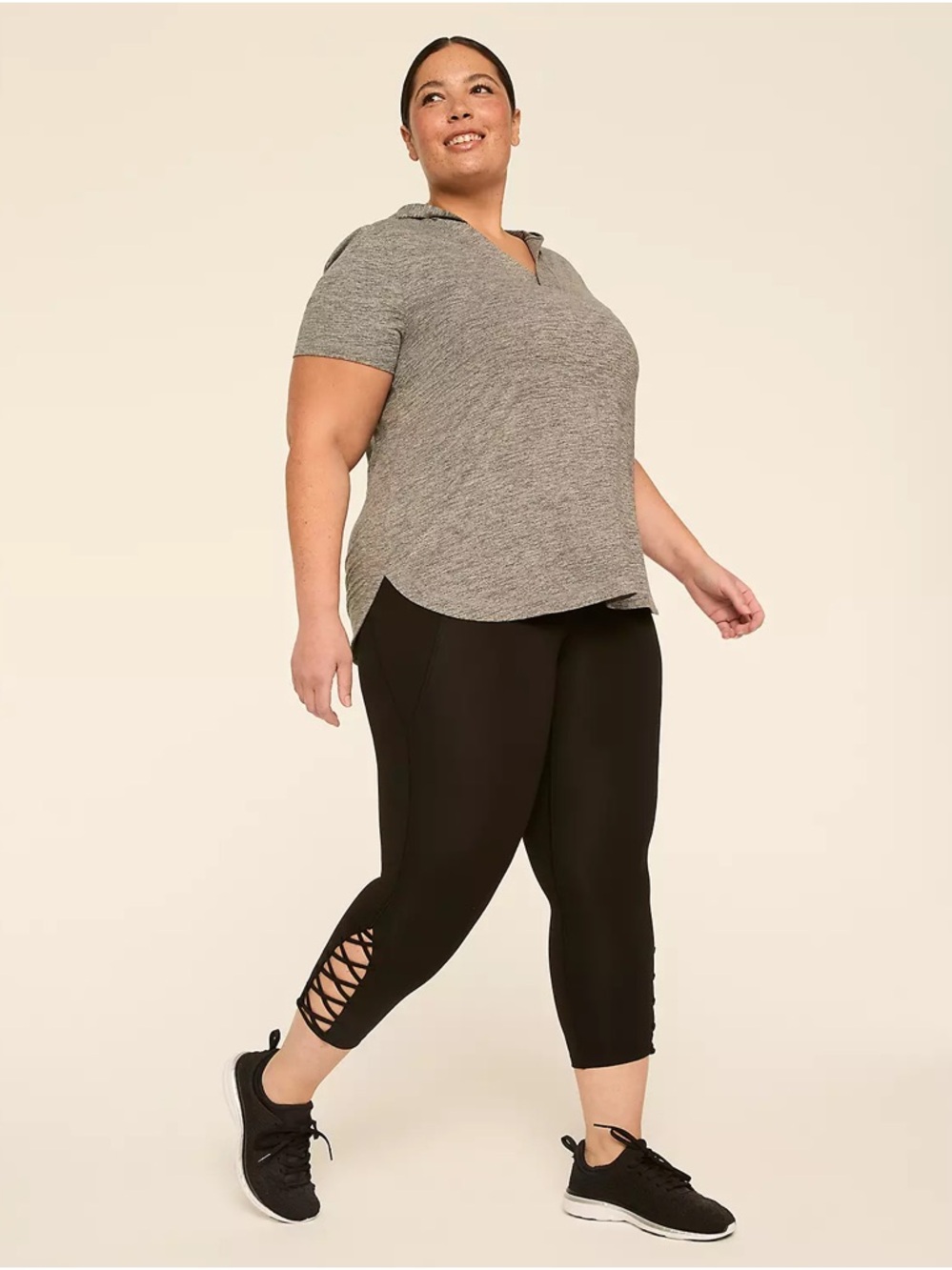 Livi black leggings with macrame detail size 22/24